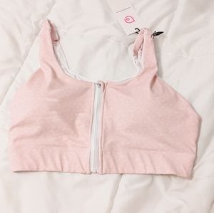 Pink leopard nursing/pumping bra